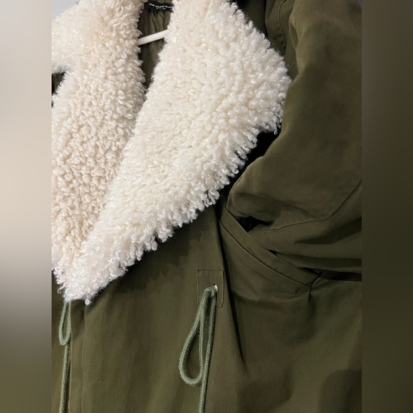 ✨Host Pick✨The DIUDIU Room Oversized Olive Green Sherpa Coat Size Small - Picture 8 of 14